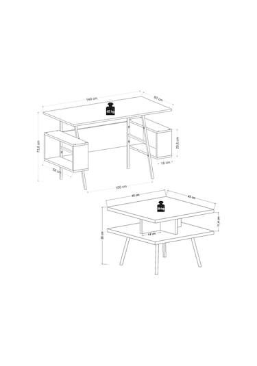 Irony Maxi Ofis Masa Takımı Antrasit Ceviz