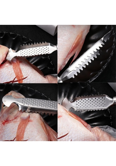 Balık Pulları Kazıyıcı Alet, Çok Amaçlı Balık Pulları Temizleme Kiti Beyaz