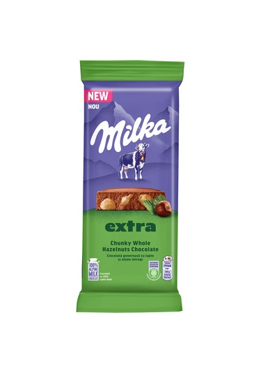 Milka Extra Chunky Whole Hazelnuts Chocolate 190g