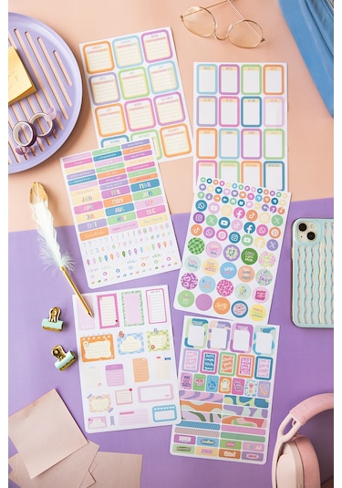 A5 Sticker Book 1183 Adet 18 Yaprak Renkli Etiket Defteri Everyday Sticker