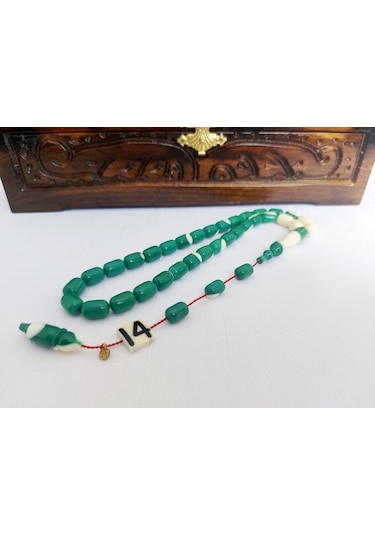 Soma Tesbih Ahmet Özdemir İmzalı Eski Bilardo Topu 14no Katalin Malzeme Tesbih