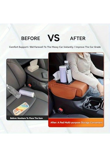 Xuweiwei Pure Black Multifonksiyonlu Araç Kolçak Yastığı Konsol Kapağı Ve Bardak Tutuculu