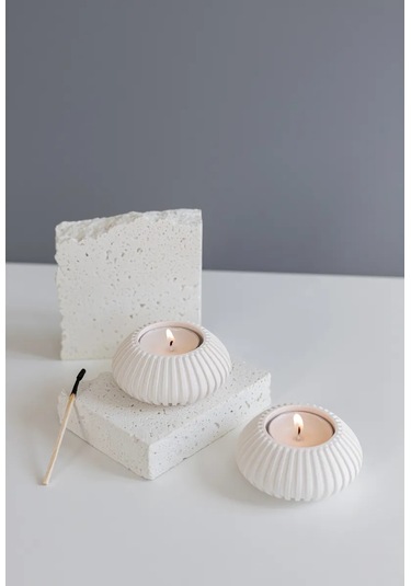 Mysoul Byann Çay Mumları İçin Şamdan Seti 265038437 Beyaz