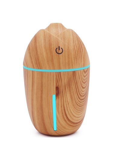 Springsun Mini Usb Hava Nemlendirici, 7 Renkli Işık, 200ml Tank, Otomatik Kapanma, Masaüstü-araç-ofis, Hafif Ahşap Desenli