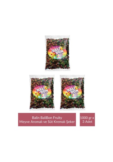 Balin Balibon Fruity Meyve Aromalı Dolgulu Şeker 1000 Gr X 3 Adet