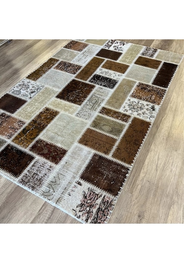 Hoom Rugs Patchwork Kahve Kutulu El Dokuma Kilim Kahve