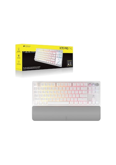 Corsaır K70 Pro Tkl High-performance Hall Effect Switch Rgb Türkçe Beyaz Gaming Klavye Ch-911921g-tr
