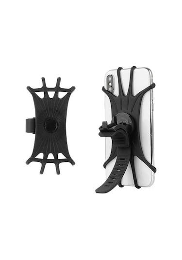 Geeksen Siyah Silikon Bisiklet Telefon Tutucu - Dönen, Esnek, Elektrikli Araçlar İçin Navigasyon Sabitleyici