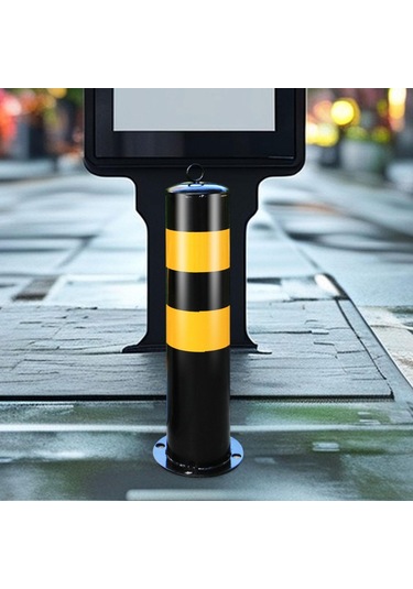 Suntek Metal Güvenlik Direkleri Park Bariyeri Sağlam Yol 50cmx11.4cm Siyah Ve Sarı