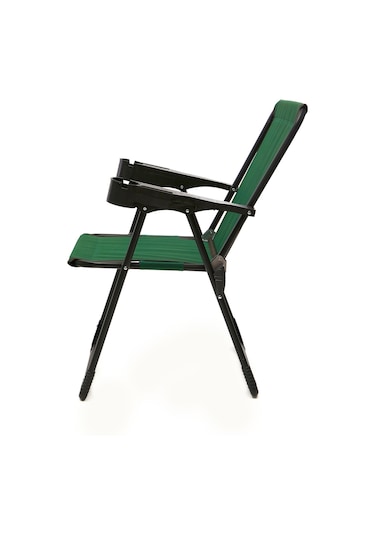 Silva 4 Adet Kamp Sandalyesi Bardaklıklı Lüks Yeşil + MDF Masa Yeşil