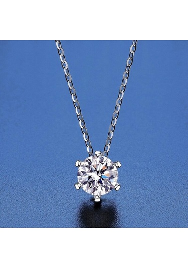 Yeşil Bagueringen 100% 925 Gümüş Kolye Kolye Yuvarlak 1.0ct D Renk Yeşil Mozanit Geçiş Elmas Testi Kadınlar Için Zarif Kolye