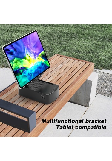 Symbee Masaüstü Çok İşlevli Telefon Tutucu: Bluetooth Hoparlörlü, Usb Şarjlı, 1500mah Pil, Katlanabilir, Bluetooth 5.0, Mikrofonlu, Beyaz