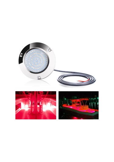 Gemi / Yat 10-30v 90leds Suya Dayanıklı Paslanmaz Çelik Sualtı Işığı Kırmızı Işık