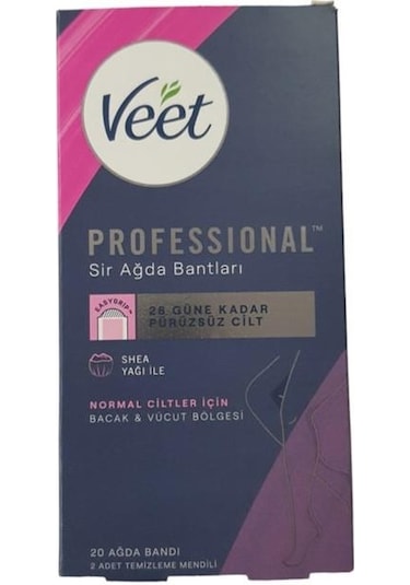 Veet Pro Normal Ciltler İçin Shea Yağı ile Sir Ağda Bantları 20'li