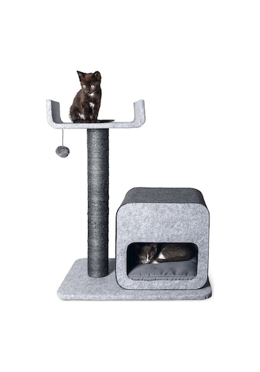 Karlıe Kedi Tırmalama+ev Flavıe Gri 60x40x77cm