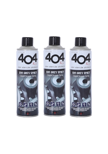 404 Sıvı Gres Yağı Spreyi Zincir Yağlama Spreyi 3 x 400 ML