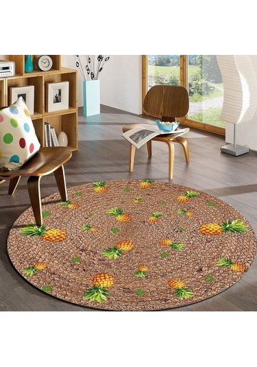 Jüt Yuvarlak Hasır Halı Yolluk Salon Oda Mutfak Halısı Ks-1064