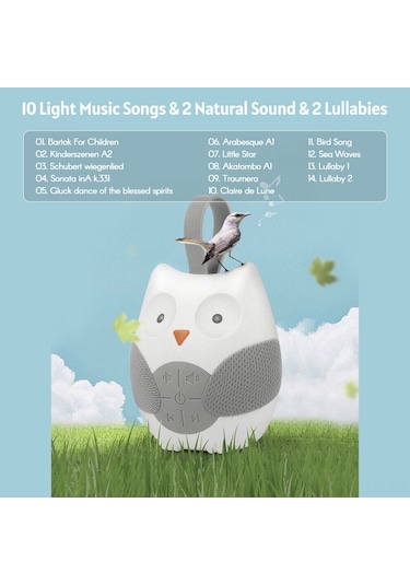 Geeroyoo Bt0179 Bebek Uyku Makinesi: Beyaz Gürültü Ve Ninnilerle Rahat Uyku, Taşınabilir Ve Ayarlanabilir Ses, Pil İle Çalışır