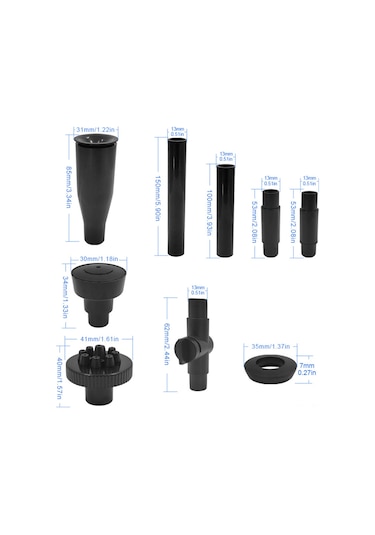 Reedark 15w 1000l/h Minyatür Elektrikli Işıklı Fıskiye Pompa, 12 Led Işık, 1.5m Yükseliş, 2m Kablolu, Süspansiyon Tabanlı, Akvaryum Bahçe Havuz Uygun