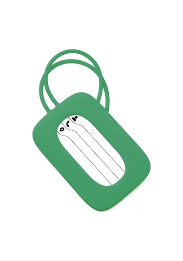 90fun Silikon Bagaj Etiketi Yeşil - Hafif Dayanıklı, Renkli Tasarım, Kayıp Engelleme Kartı, Seyahat Partneri