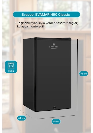 Evacool Evamarın90 Classic 12/24v 90 Litre Dağ Evi Tekne Karavan Buzdolabı