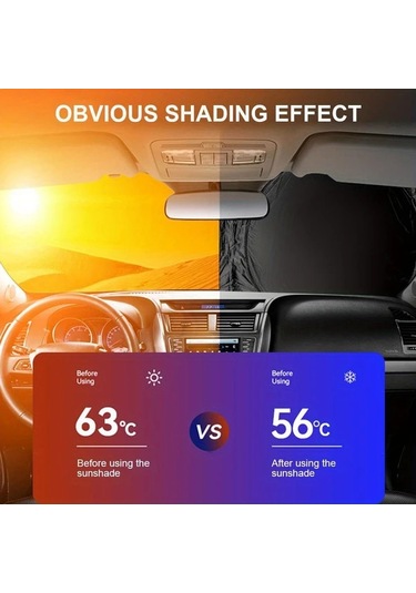 Elmpaly Gümüş Rüzgarlık Güneşlik Katlanır Otomobil Cam Koruyucu