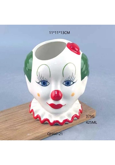 Seramik Kupa Bardak Palyaço Çok Renkli