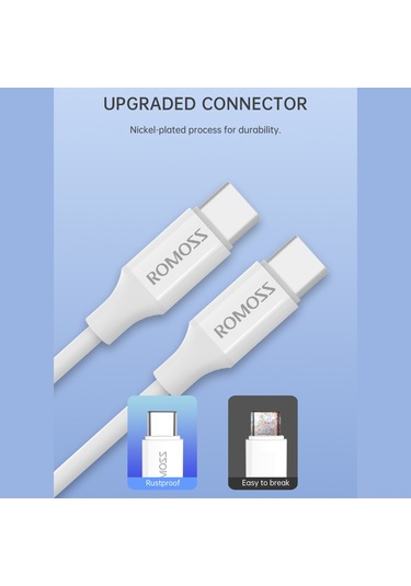 Suofeng Romoss Cb3211 Hızlı Şarj Ve Veri Transfer Kablosu, 1m Uzunluk, Dayanıklı Tpe Malzeme, Dolaşmaz Düz Tasarım