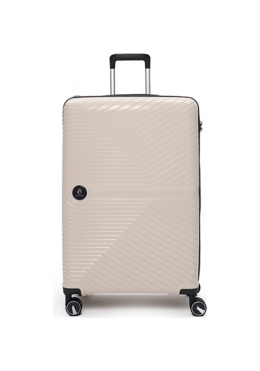 Elatae Exclusive Pro Polipropilen Büyük Boy Kırılmaz Valiz Bej - Antrasit 5239 Bej - Gri