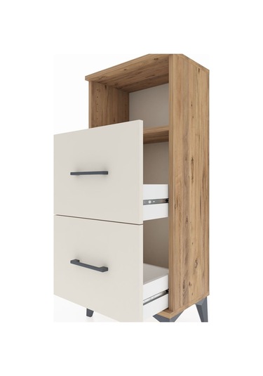 Arges Komodin Tek Raflı 2 Çekmeceli 44x30x106 Çam-aytaşı Çam
