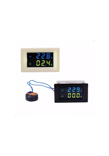 Besthome1 Çift Gösterge Lcd Ac Voltmetre Ampermetre D85-2042a Kırmızı