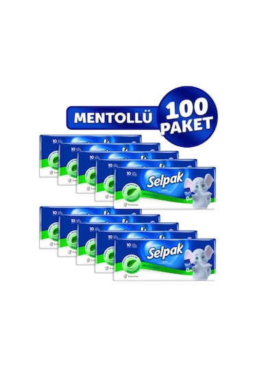 Selpak® Mentollü Mendil 10'lu 10 Paket