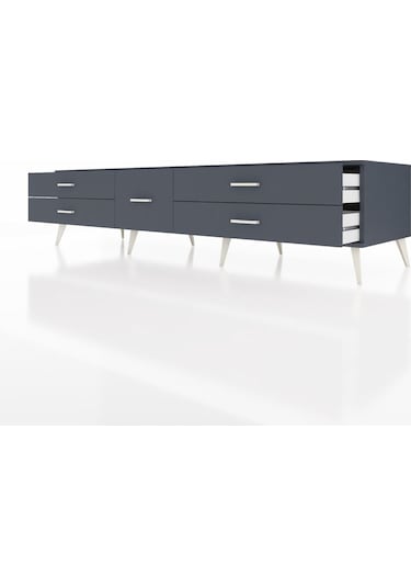Kronos Tv Ünitesi 5 Çekmeceli 220x59x51 Antrasit-aytaşı/antrasit Aytası/antrasıt - Antrasıt Kronos Tv Ünitesi 5 Çekmeceli 220x59x51 Antrasit-aytaşı/antrasit Aytası/antrasıt - Antrasıt