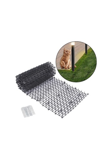 Flybuy 4m Siyah Kedi Scat Matı - Köpekler Ve Haşereleri Durdurucu, Güvenlik Çivili, Dış İç Kullanım İçin