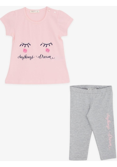 Breeze Kız Çocuk Kapri Taytlı Takım Rüya Temalı 1-4 Yaş, Pembe-pembe Pembe