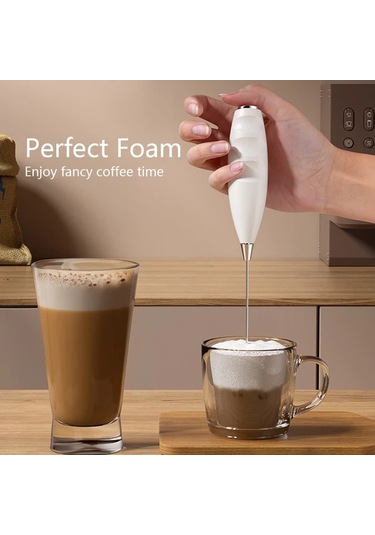 Fochsia 1 Adet Mini Süt Karıştırıcı El Köpük Makinesi, Latte Karıştırma Kahve Köpüğü Matcha Sıcak Çikolata Çırpıcı, Kaki