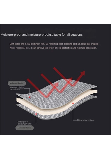 Su Geçirmez Kamp Matı 8mm Piknik Battaniyesi Uyku Matı, 200 X 200cm Gümüş