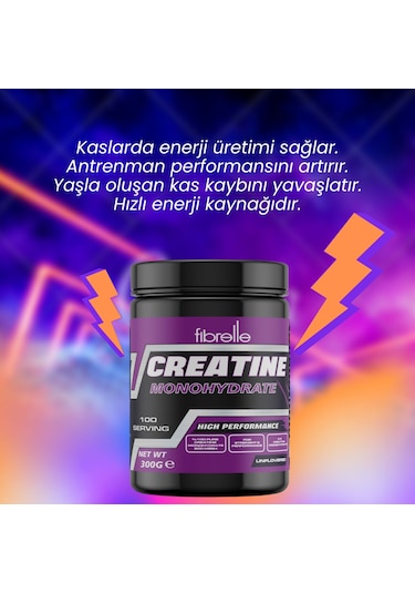 Fibrelle Kreatin Monohidrat 300 G 100 Servis Aromasız