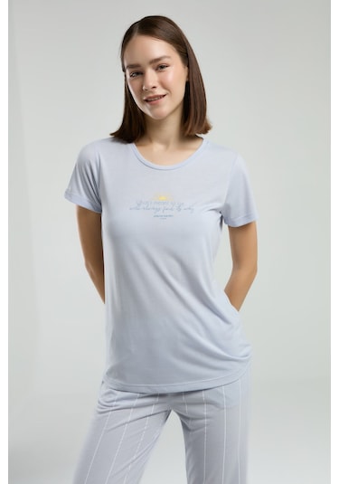 Pierre Cardin Kadın Mavi Pijama Takımı Pc8978-s-v1 Mavi