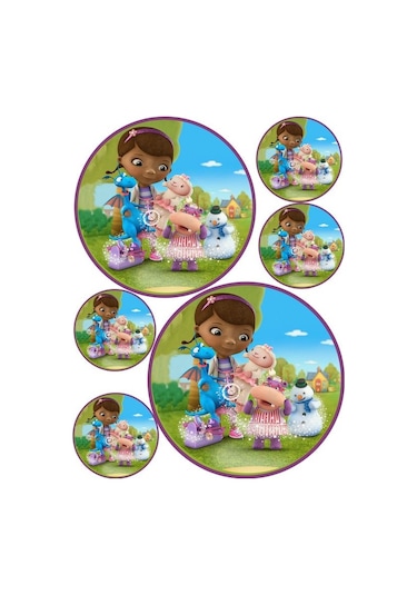 Dc Mcstuffins Yenilebilir Kağıda Resimli Pasta Dekoru Bas...