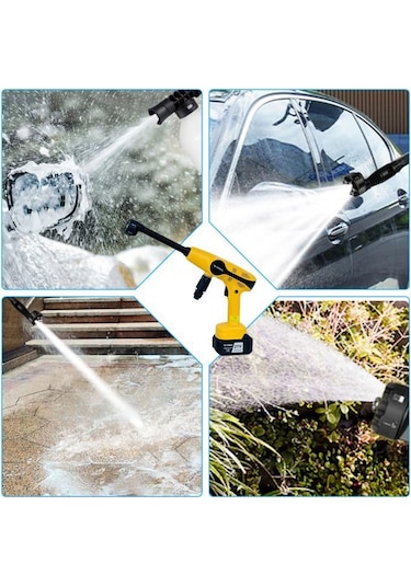 Torima D-015 Sarı Akülü Şarjlı Yüksek Basınçlı Oto Araba Bahçe Yıkama,temizleme Su Tabancası