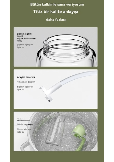 Eternal Lucka Kapalı Presli Yağ Püskürtme Şişesi Beyaz 470 ML