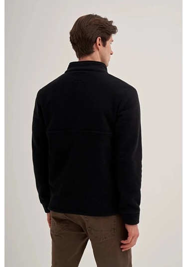 Caz 5127 Dik Yk. Polar Sweat Hırka Siyah Siyah