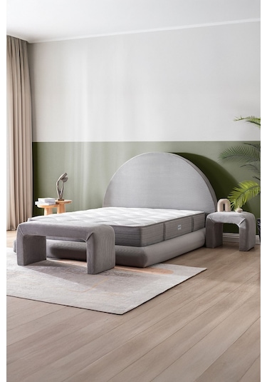 Good Night Legom Torba Yaylı Set Yatak Baza Başlık Tek Kişilik Yıkanabilir Ortopedik Gümüş