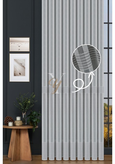 6021 Tül Perde V-gri Gri