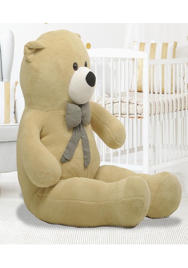 130 Cm Papyonlu Sevimli Büyük Peluş Ayıcık- % 100 Yerli Pembe