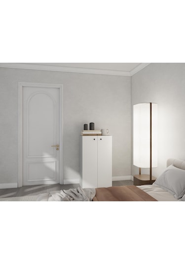 2 Kapaklı Çok Amaçlı Dolap Kül Gri Gri