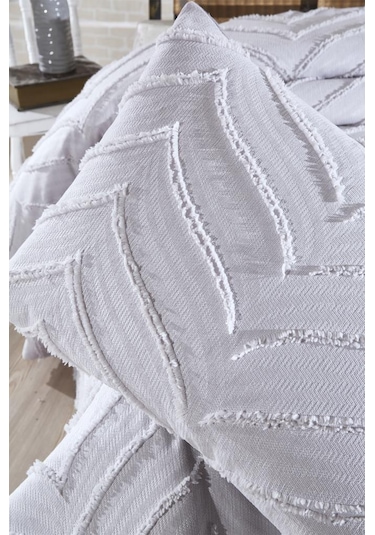 Çeyiz Diyarı Sementina 2 Parça Tek Kişilik Pike Takımı Gri Gri
