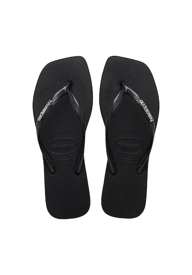 Havaianas Square Logo Metallic Blacksilver Siyah Kadın Terlik Siyah