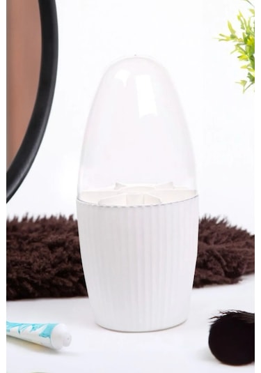 Bayev 2 Adet 7 Bölmeli Siyah + Beyaz Makyaj Fırçası Ve Kozmetik Düzenleyici Şeffaf Kapaklı Organizer